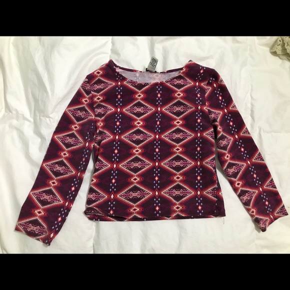 ☮️Psychedelic cropped 3/4 sleeve☮️ - Picture 1 of 3